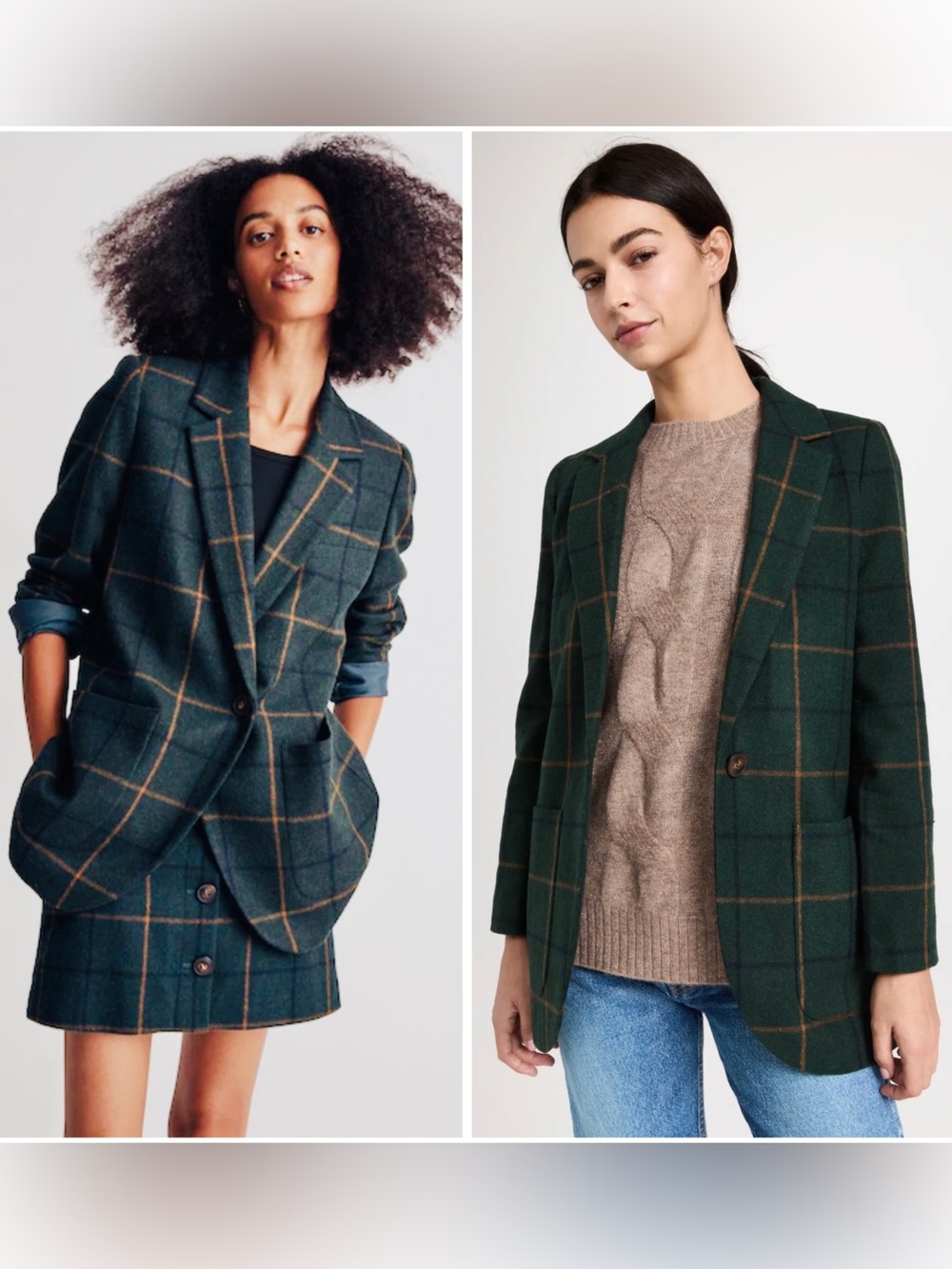 MADEWELL Preppy Business Casual Academia Chic Larsen Windowpane Blazer Sz S NWT